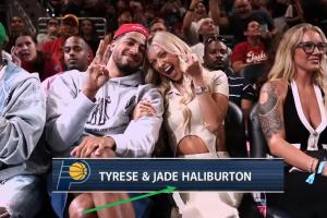 战报：哈利伯顿夫妇观战WNBA
